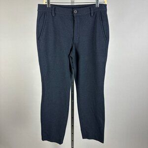 Kit & Ace Pants 32 x 29 Blue Navy Straight Leg Slim Stretch Classic Wool Blend